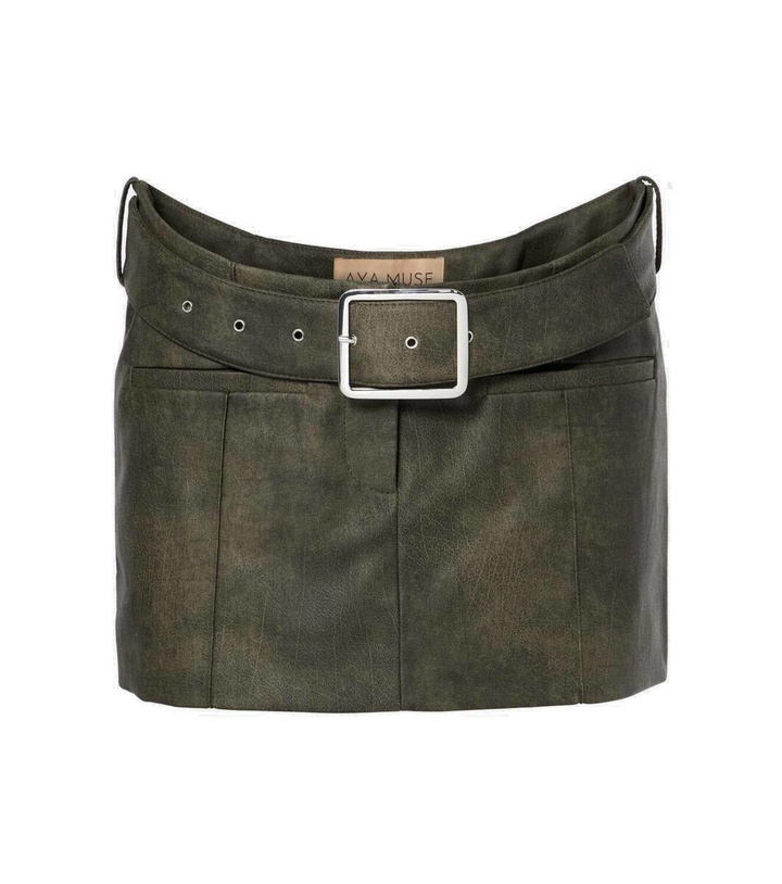 Photo: Aya Muse Kaya belted faux leather miniskirt