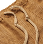 Nanushka - Jem Checked Linen Drawstring Shorts - Yellow