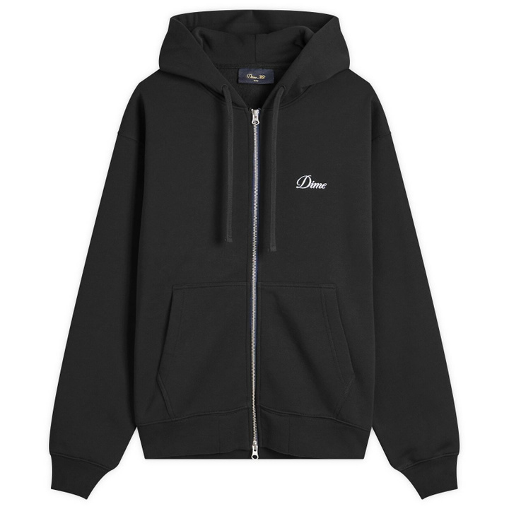 Photo: Dime Men's Cursive Zip Hoodie in Black