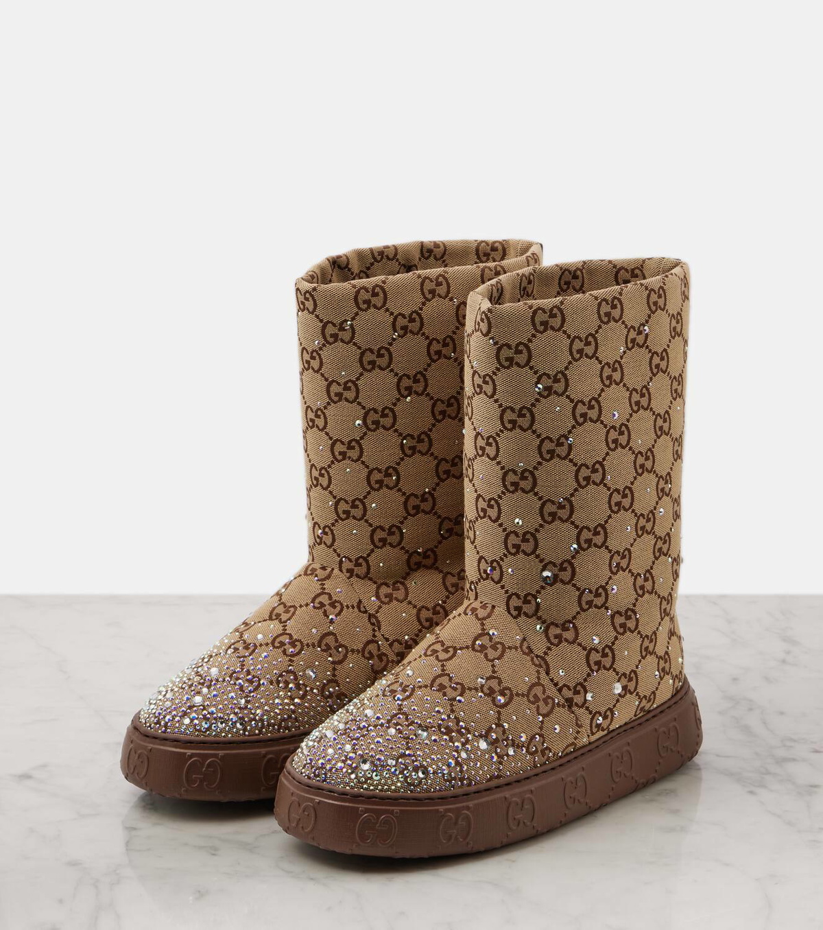 Gucci GG canvas embellished snow boots Gucci display picture 3