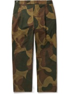 Double Eleven - Pleated Camouflage-Print Cotton-Canvas Trousers - Green