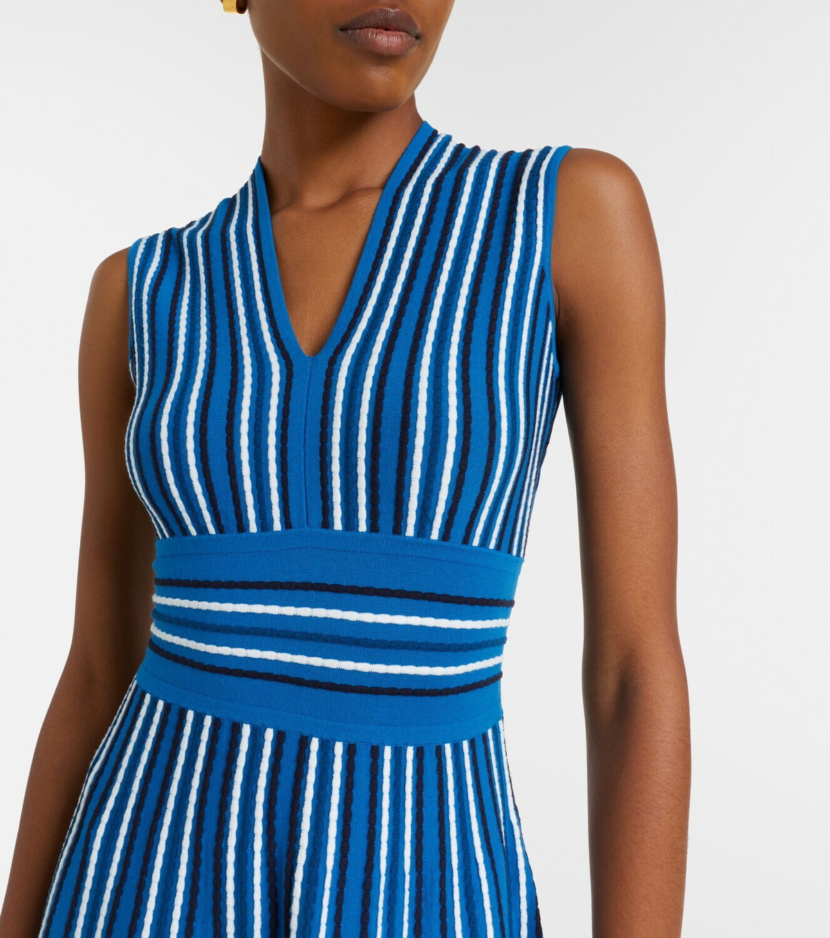 Max Mara Striped knitted midi dress