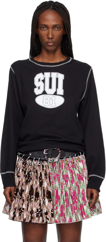 Photo: Anna Sui Black 'Sui 81' Thermal T-shirt