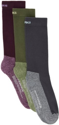 AFFXWRKS Three-Pack Multicolor Duo-Tone Socks