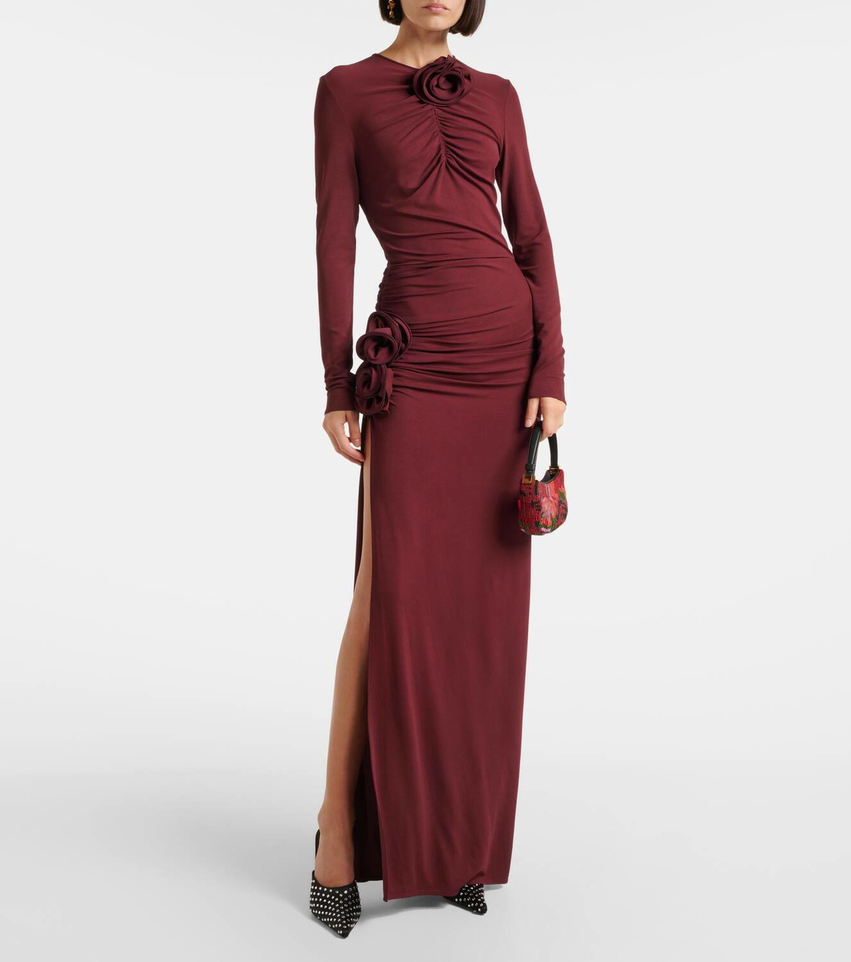 【Magda Butrym】フローラル-applique ruchedジャージガウン Magda Butrym Floral-appliqué ruched jersey gown Magda Butrym
