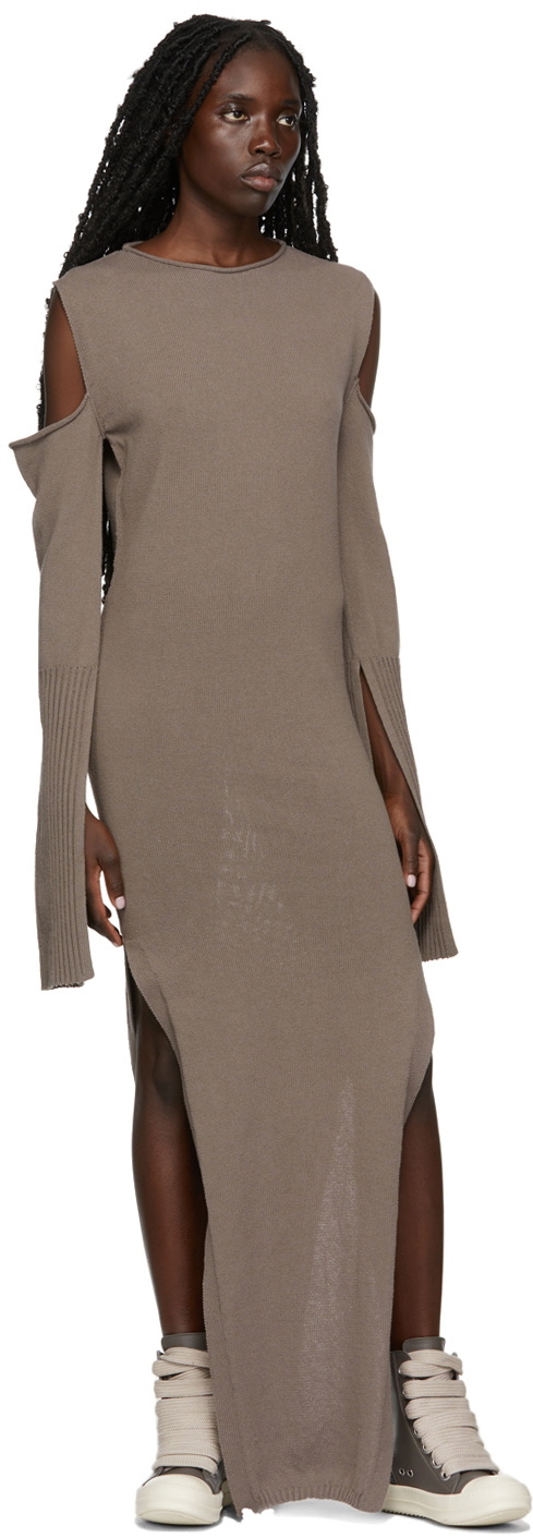 Rick Owens Grey Cape Sleeve Dress Rick Owens