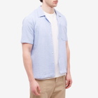 Universal Works Men's Seersucker Camp Shirt in Sky