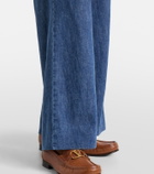 Valentino Cotton chambray wide-leg pants