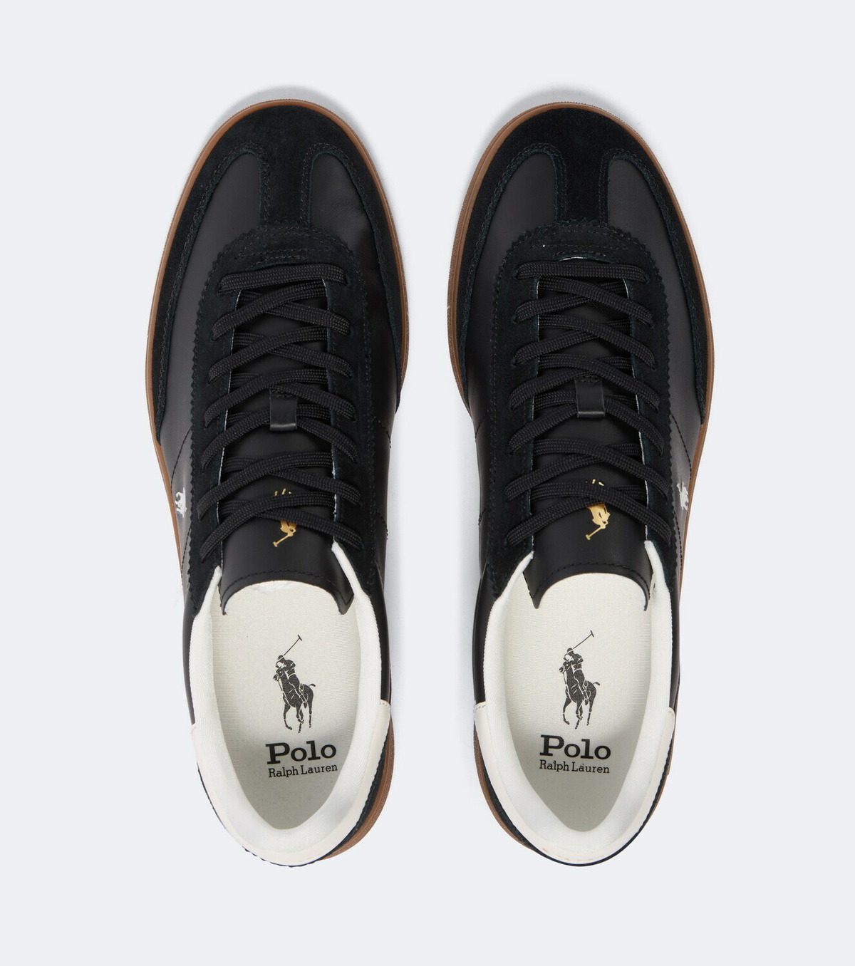 Polo Ralph Lauren Bedford suede-trimmed leather sneakers