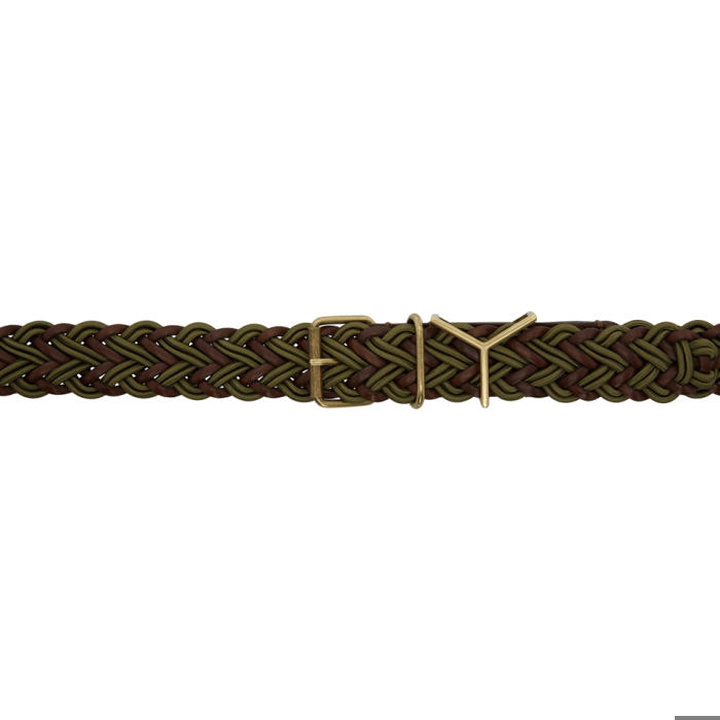 Photo: Y-Project Brown and Green Braided Y Belt 