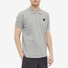 Comme des Garçons Play Men's Black Heart Polo Shirt in Grey