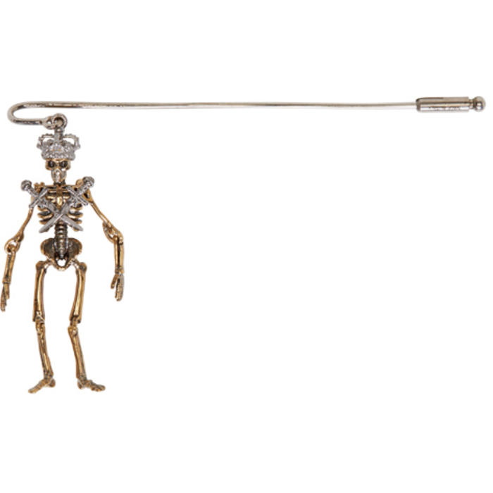 Photo: Alexander McQueen Gold and Silver King Skeleton Pin