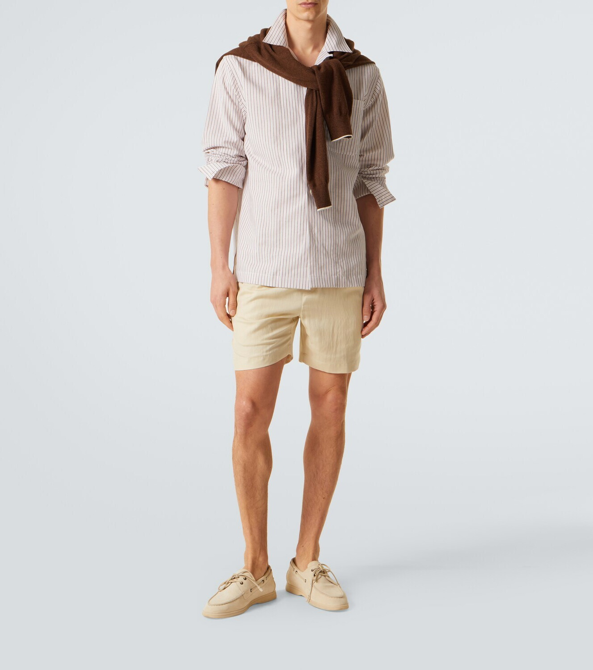 Ralph Lauren Purple Label Silk and linen pleated shorts