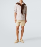 Ralph Lauren Purple Label Silk and linen pleated shorts