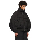 Chen Peng Black Down Pleated Puffer Jacket