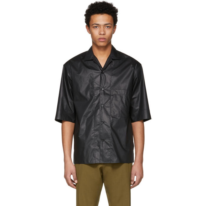Photo: Lemaire Black One-Pocket Button-Up Shirt