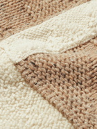 Bottega Veneta - Patchwork Wool Zip-Up Cardigan - Neutrals