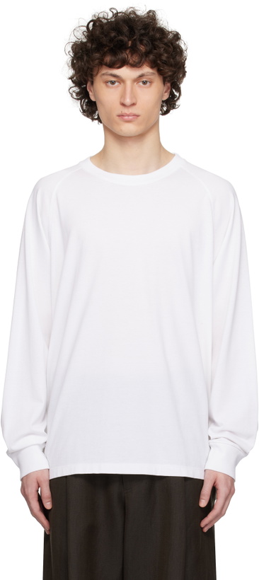 Photo: YLÈVE White Supima Cotton Cupra Long Sleeve T-shirt