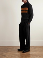 Zegna - Striped Ribbed Cashmere Sweater - Black