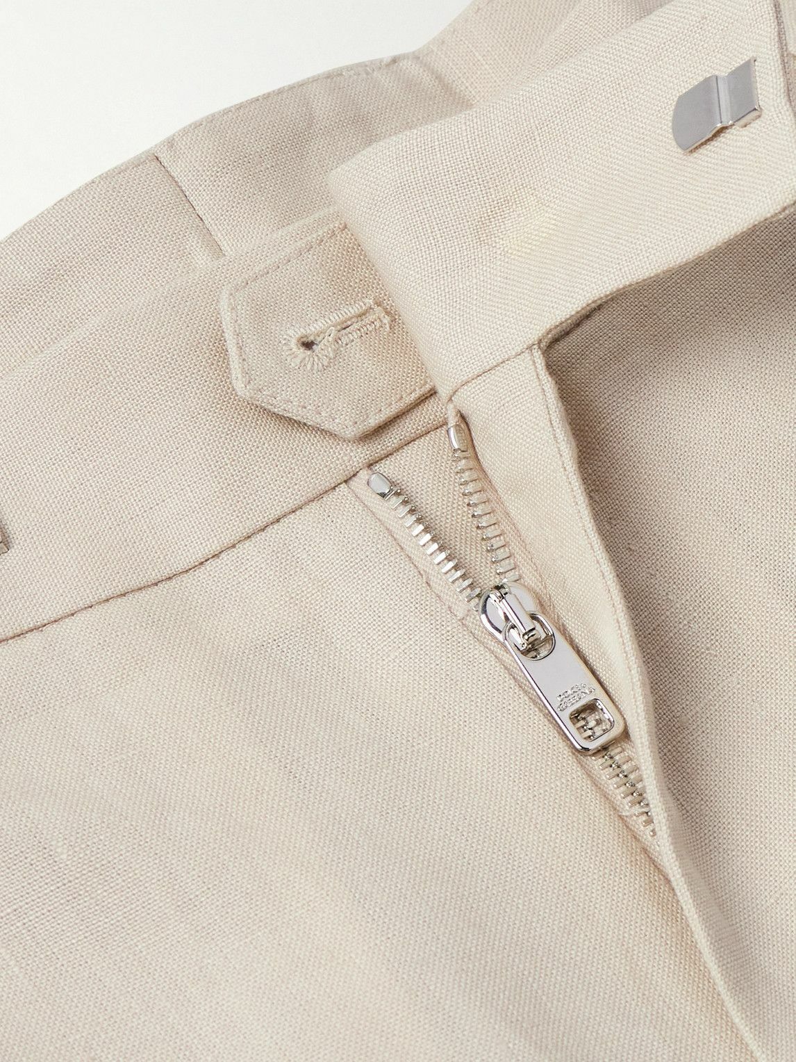 Dolce&Gabbana - Straight-Leg Pleated Linen Trousers - Neutrals