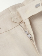 Dolce&Gabbana - Straight-Leg Pleated Linen Trousers - Neutrals