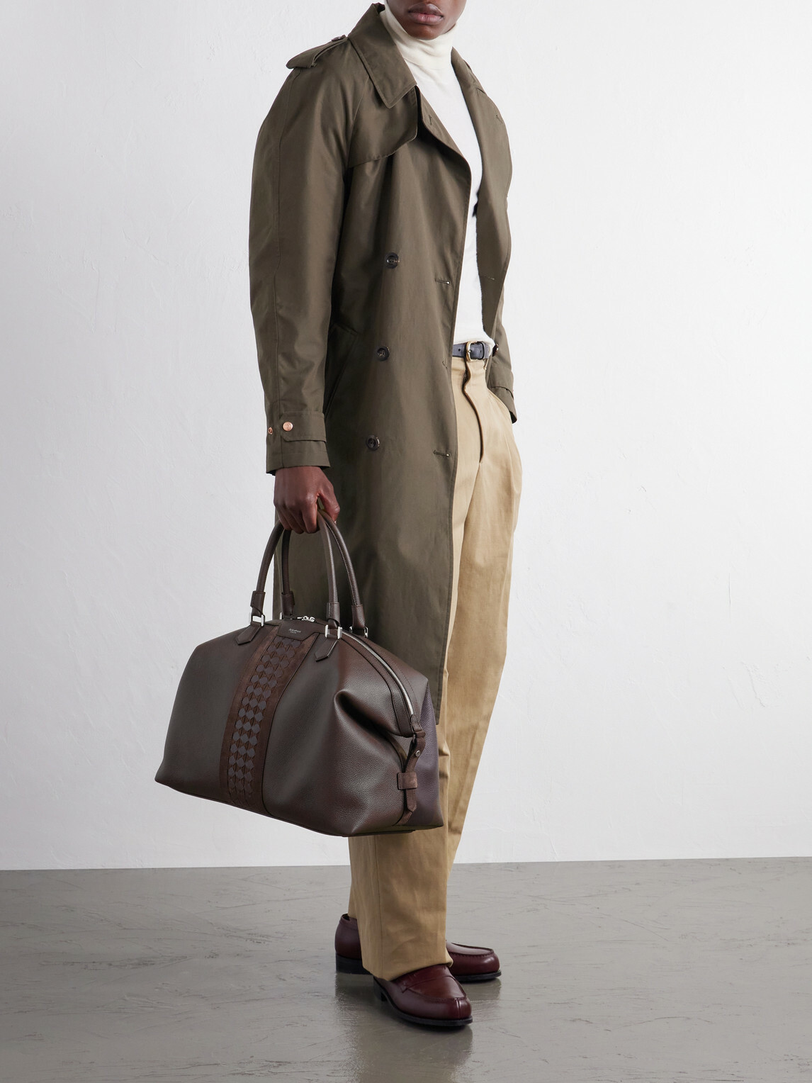 Serapian - Mosaico-detailed Leather Weekend Bag