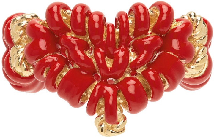 Photo: Bottega Veneta Red & Gold Bead Ring