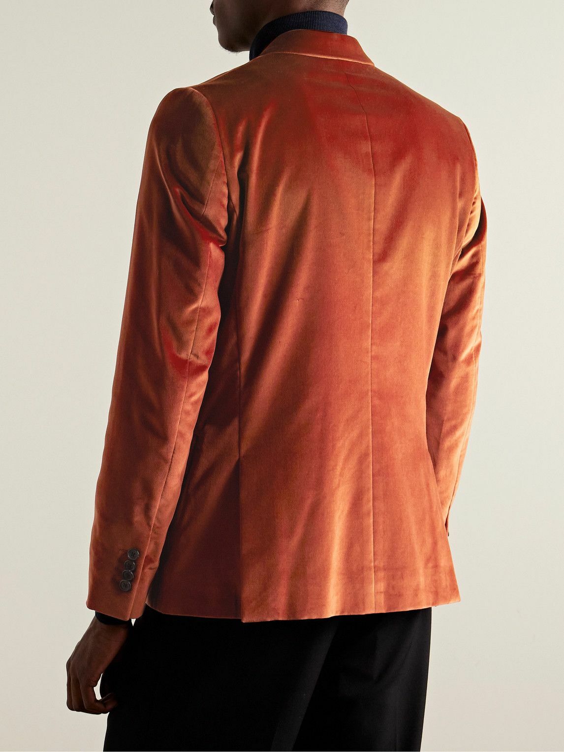 Paul Smith Cotton Velvet Blazer Orange