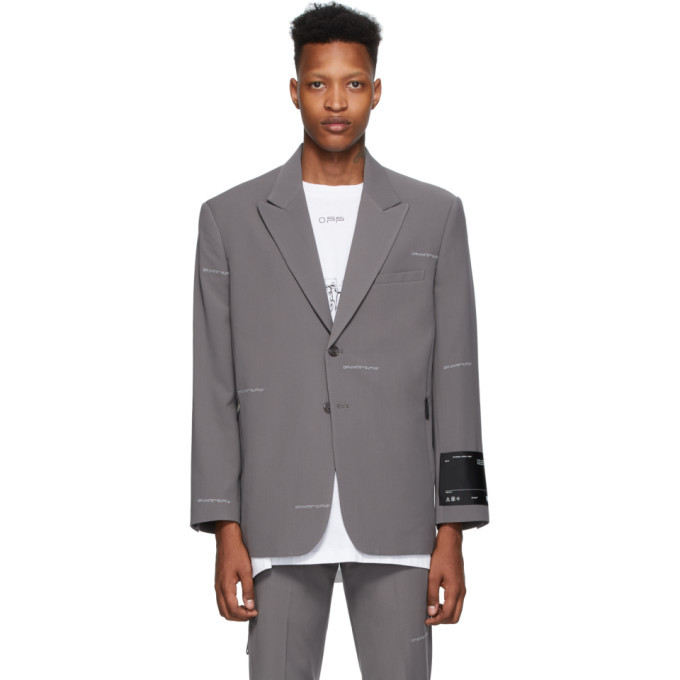 off white blazer grey