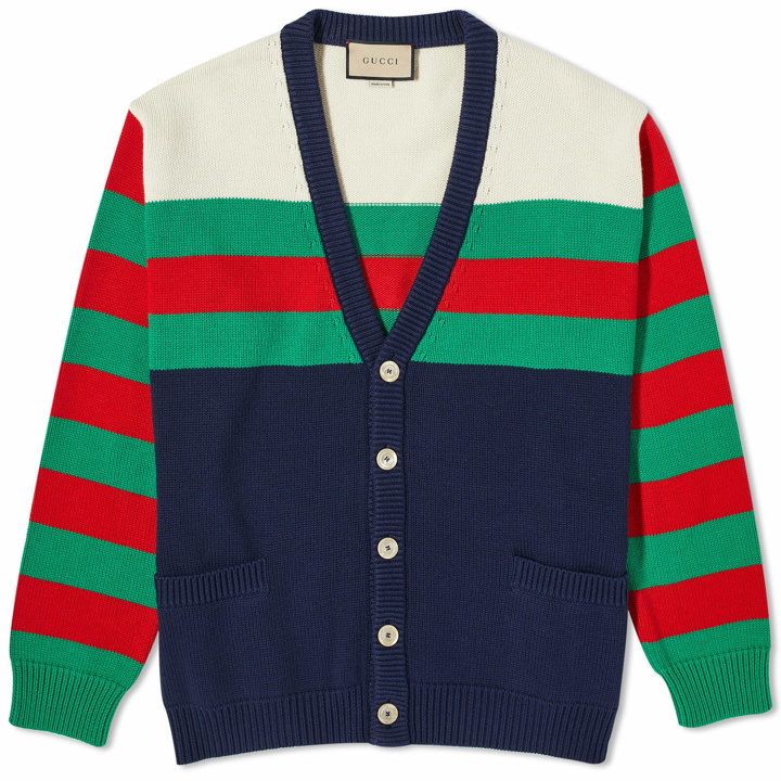 Photo: Gucci Men's GRG Knitted Cardigan in Blue