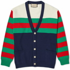 Gucci Men's GRG Knitted Cardigan in Blue