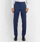 Hugo Boss - Genius Slim-Fit Micro-Checked Virgin Wool Suit Trousers - Blue