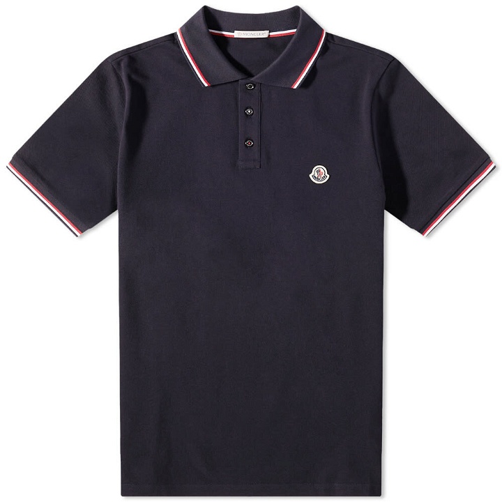 Photo: Moncler Men's Classic Logo Polo Shirt in Dark Navy