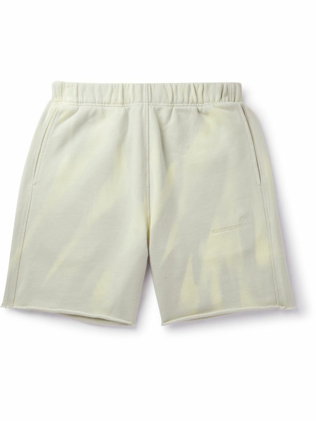 Photo: HAYDENSHAPES - Volume Wide-Leg Distressed Logo-Embroidered Printed Cotton-Jersey Shorts - Neutrals