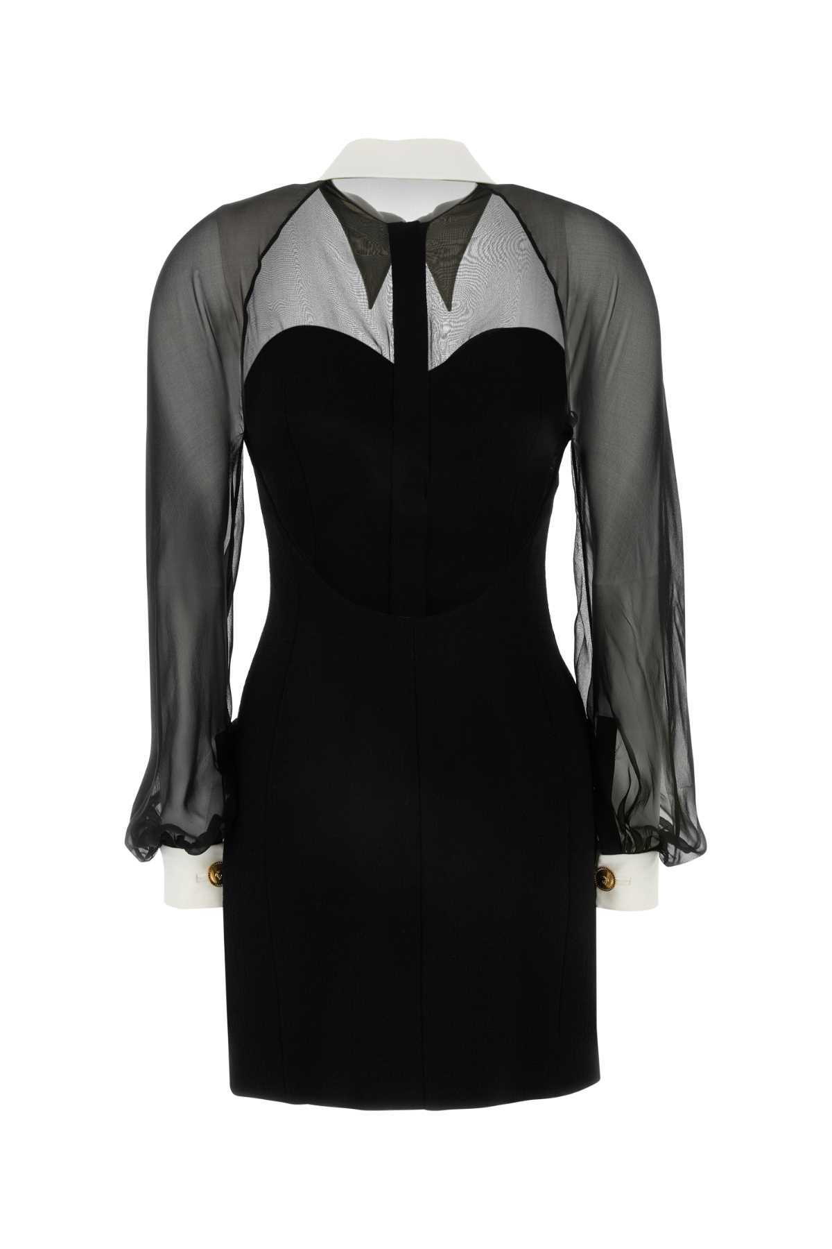 ワンピース Versace Black Crepe And Chiffon Blazer Dress Versace Black Crepe And Chiffon Blazer Dress | italist
