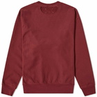 Maison Margiela Men's Name Tag Crew Sweat in Bordeaux