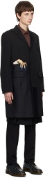 UNDERCOVER Black Appliqué Coat