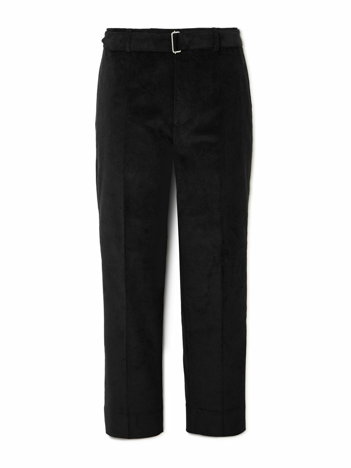 Officine Générale - Hoche Belted Straight-Leg Cotton-Blend Corduroy Trousers - Black