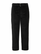 Officine Générale - Hoche Belted Straight-Leg Cotton-Blend Corduroy Trousers - Black