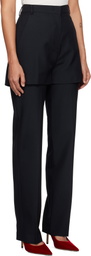 Pushbutton Navy Shorts Layered Trousers