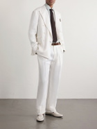 Ralph Lauren Purple label - Double-Breasted Herringbone Linen Suit Jacket - White