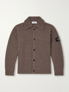 Stone Island - Basket-Stitch Wool-Blend Cardigan - Brown