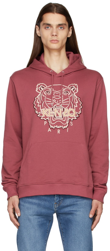 Photo: Kenzo Burgundy Embroidered Tiger Hoodie