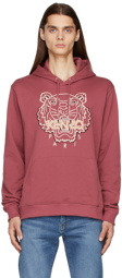 Kenzo Burgundy Embroidered Tiger Hoodie