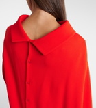Balenciaga Caped silk and wool crêpe maxi dress