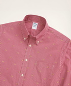 Brooks Brothers Men's Regent Regular-Fit Sport Shirt, Gingham Dog Motif | Red