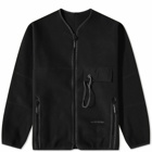 And Wander Men's Wool Fleece Cardigan in Black