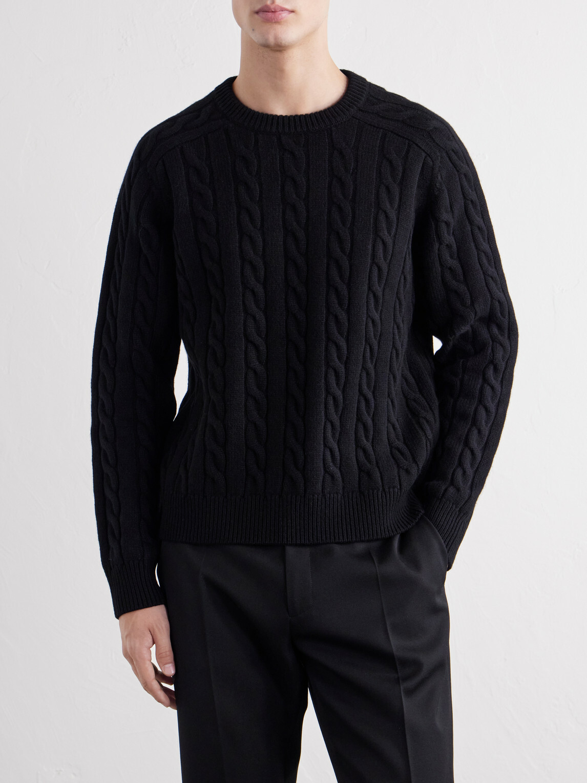 TOTEME - Cable-Knit Wool Sweater - Black