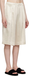 Maria McManus Off-White Flap Pocket Basketball Shorts