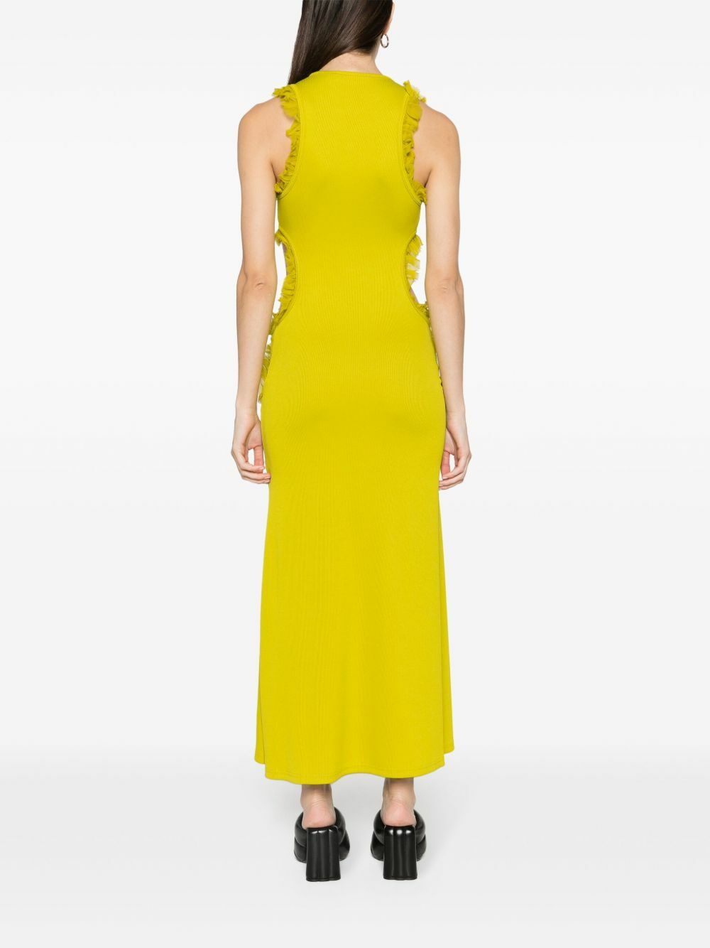Christopher Esber Green Carina Ruffle-Trim Midi Dress Christopher Esber